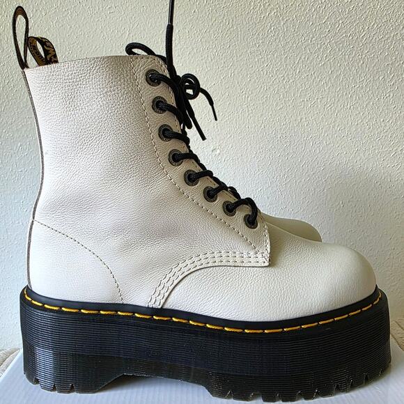 Dr. Martens 1460 Pascal Max Leather Platform Boots Tall Chunky Doc Marten Pisa - Picture 2 of 12